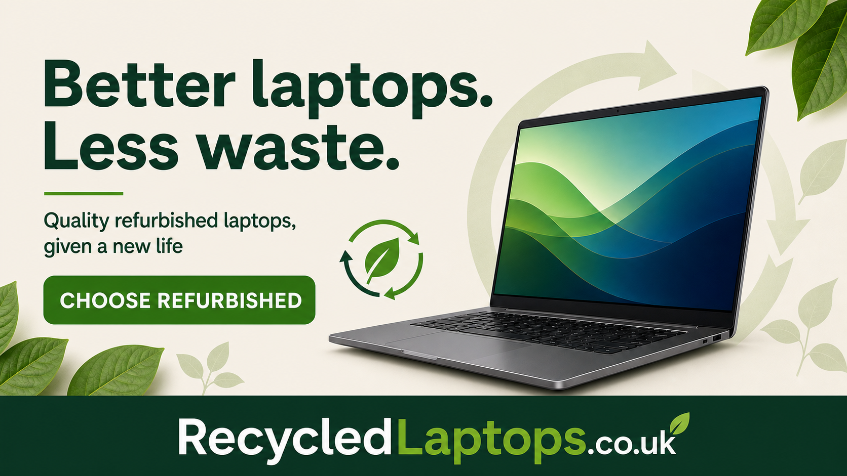 Refurbished laptop promoting better technology with less waste